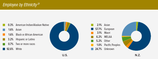 Employee by Ethnicity statistics