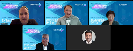 The virtual panel online at HARMAN Engineers Week learning session.