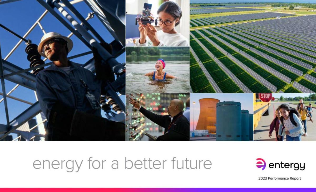 Entergy Performance report cover: "Energy for a better future"