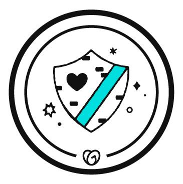 Heart inside of a shield.