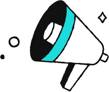 Illustration of a bullhorn.