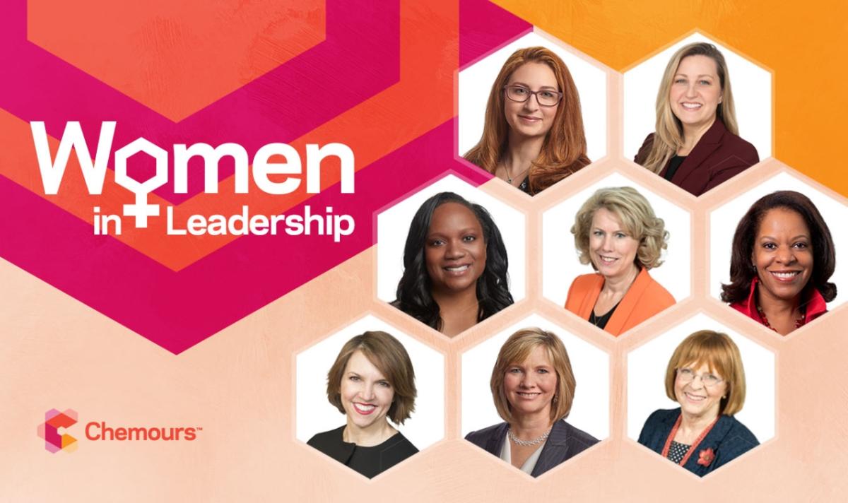 "Women in Leadership" with headshots and Chemours logo