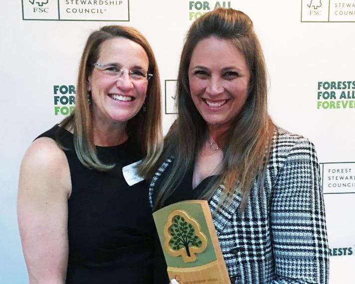 Kimberly-Clark and World Wildlife Fund received a 2018 FSC Leadership Award for our partnership to raise consumer awareness of purchasing products that use FSC-certified fiber from responsibly managed forests. Peggy Murphy, Kimberly-Clark’s North America Sustainability Leader, and Amie Wentz, Scott Towel Brand Manager, accepted the award on behalf of Kimberly-Clark.