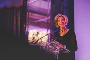 Northern Trust’s Penelope Biggs accepting the Lifetime Achievement Award.
