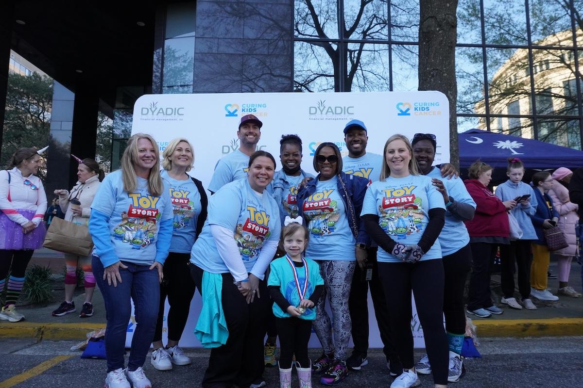 Aflac employees showing their support of Curing Kids Cancer.