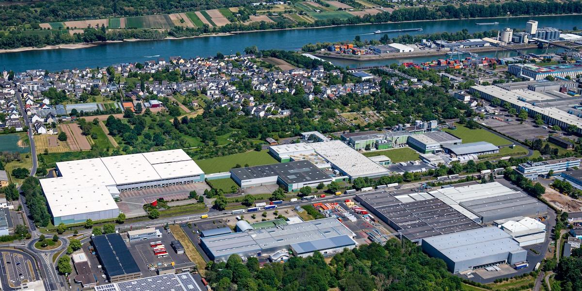bird's eye view of manufacturing site