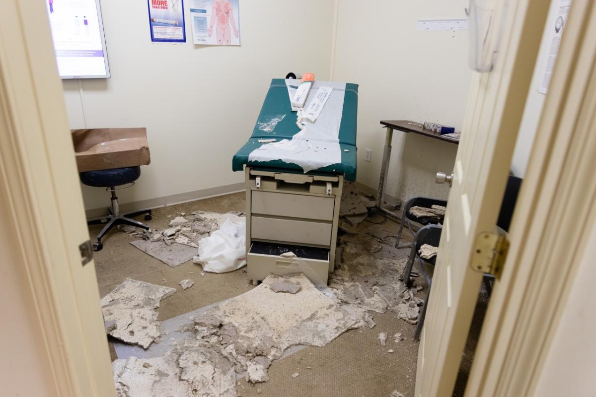 A community health clinic in Florida that suffered major damage from Hurricane Michael in 2018. Photo by William Vazquez for Americares.