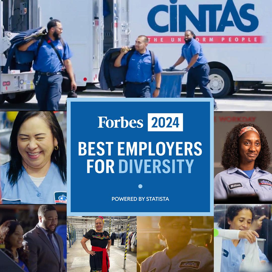 Forbes 2024 Best Employers for Diversity collage of Cintas employees