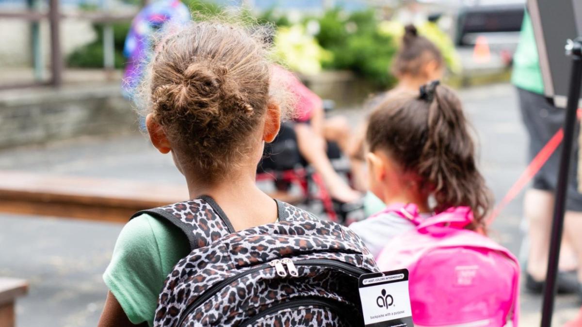 Kids wearing backpacks