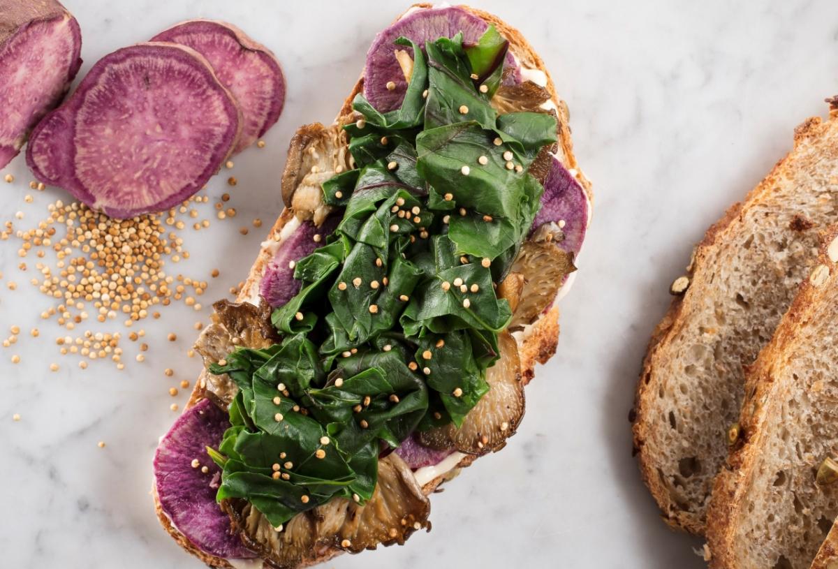 Ube Maitake Tartine