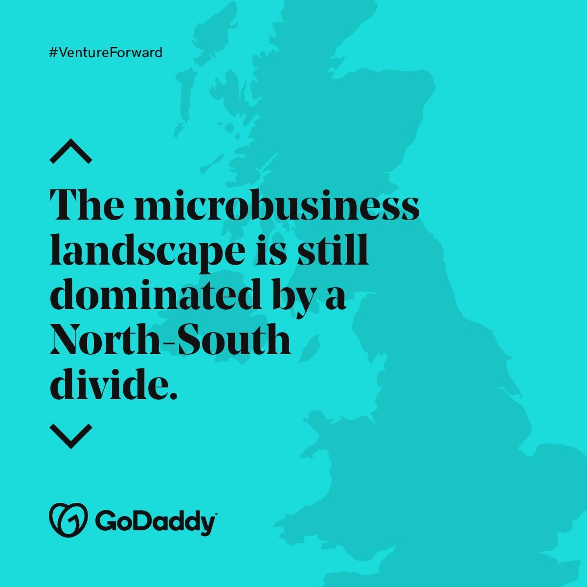 The microbusiness landscape is still dominated by a north south divide. GoDaddy. Map of Great Britain.