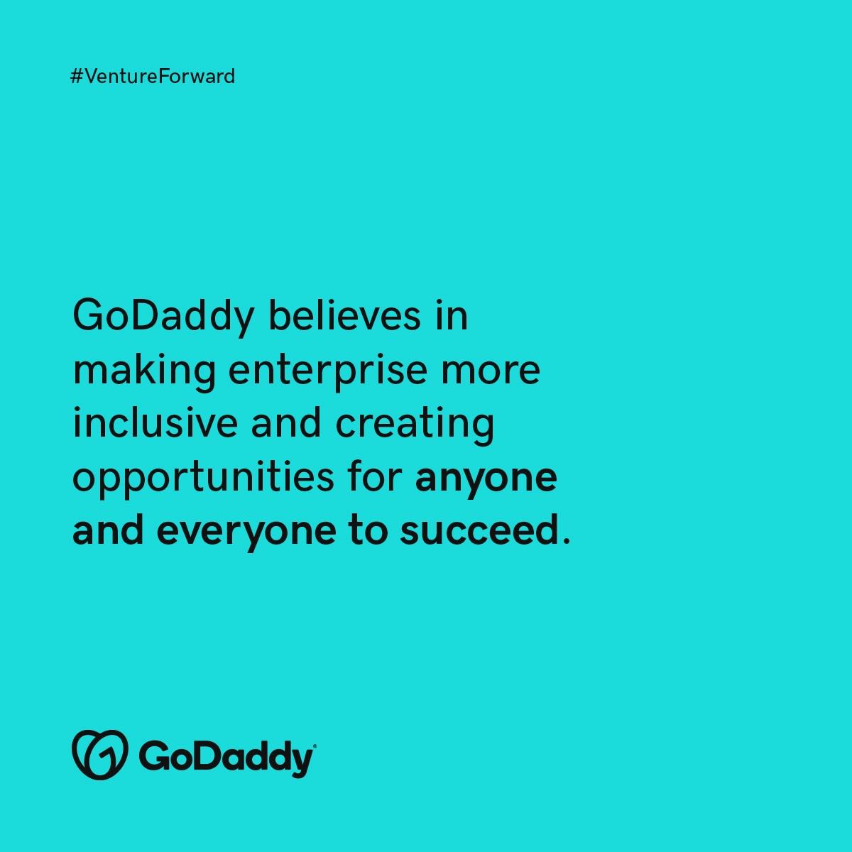 GoDaddy believes in making enterprise more inclusive and creating opportunities for anyone and everyone to succeed.
