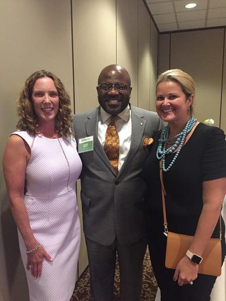 FCW’s Amy Rush-Imber visits with Mohawk’s George Bandy and Mollie Surratt. (Photo courtesy of FCW Magazine.)