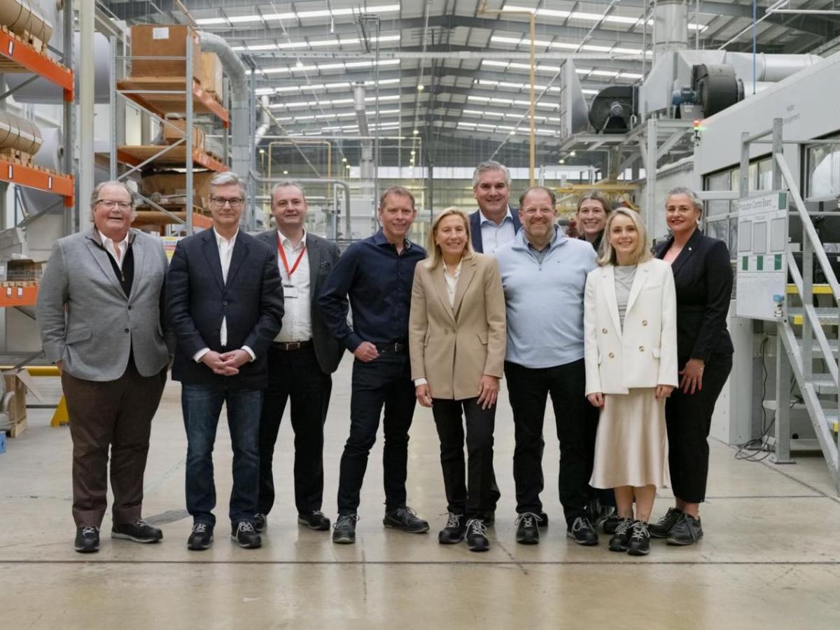 Tapestry and Gen Phoenix executives at the Gen Phoenix plant in Peterborough, UK