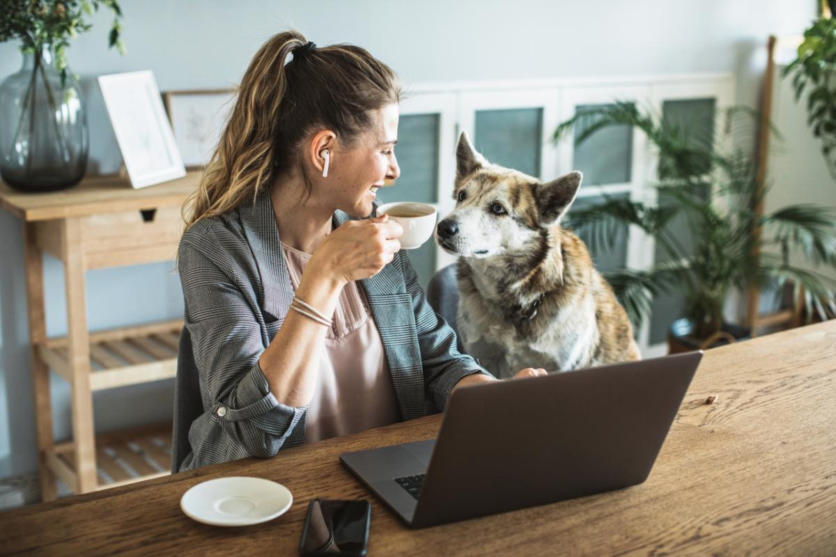 Woman with dog.