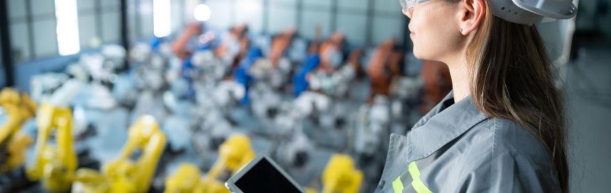 Engineer looks over machinery