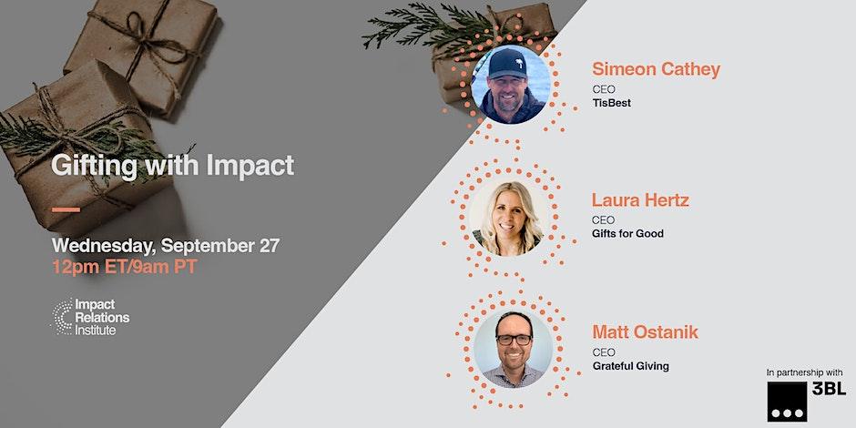 Join us on Sep 27 to discuss Gifting with Impact