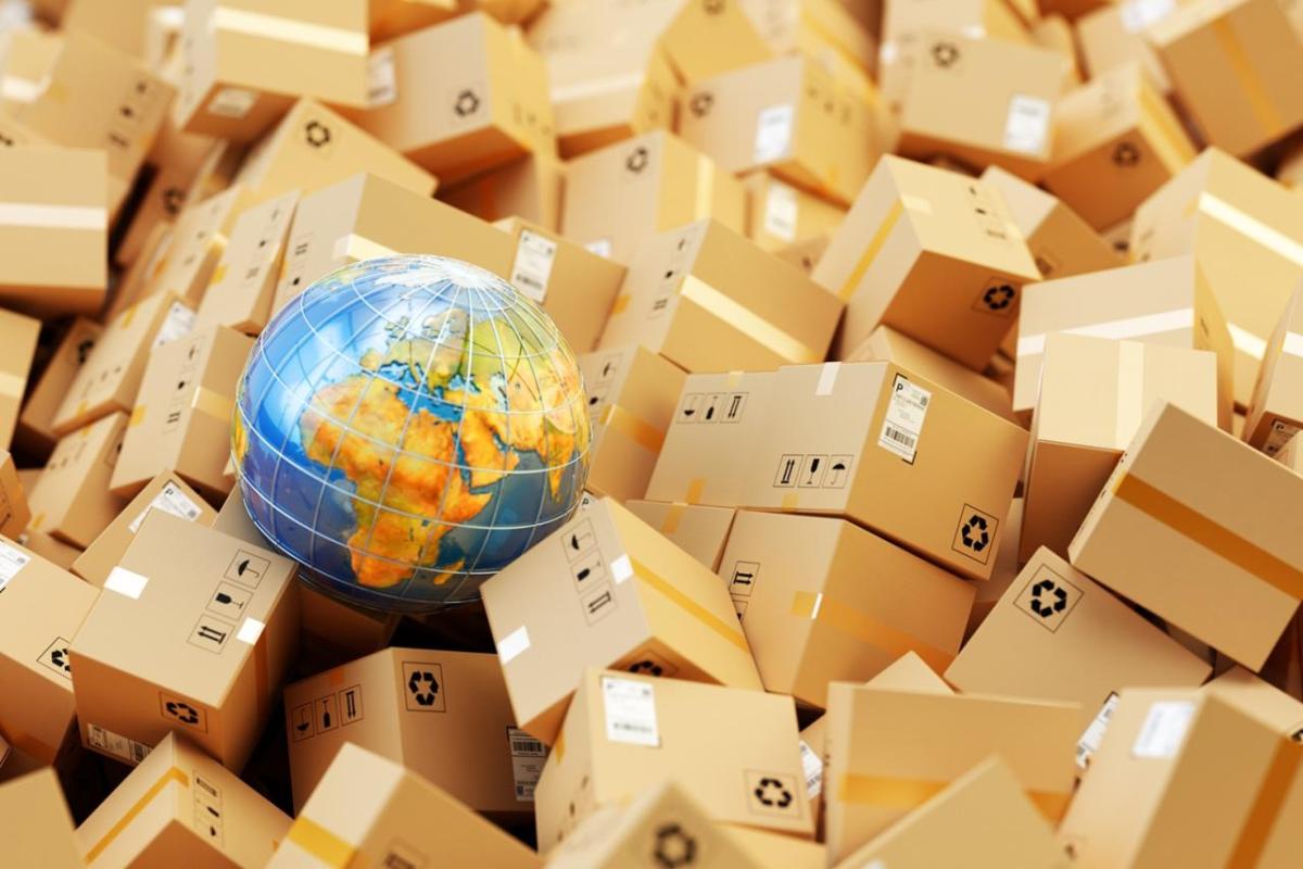Globe sitting in a sea of packages