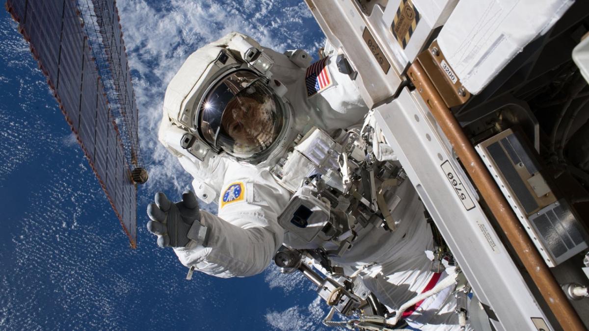 "Space was our office yesterday. #EVA51," said International Space Station astronaut Ricky Arnold in June 2018, the day after his latest spacewalk. Arnold and Station Commander Drew Feustel completed the sixth spacewalk at the station this year, which lasted lasting 6 hours, 49 minutes. The two astronauts installed new high-definition cameras that will provide enhanced views during the final phase of approach and docking of the SpaceX Crew Dragon and Boeing Starliner commercial crew spacecraft that will soon begin launching from American soil. | NASA
