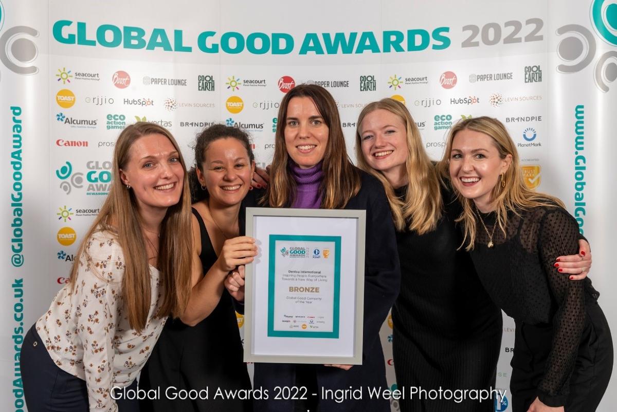 Dentsu International Social Impact team accepts the Global Good Company of the Year award