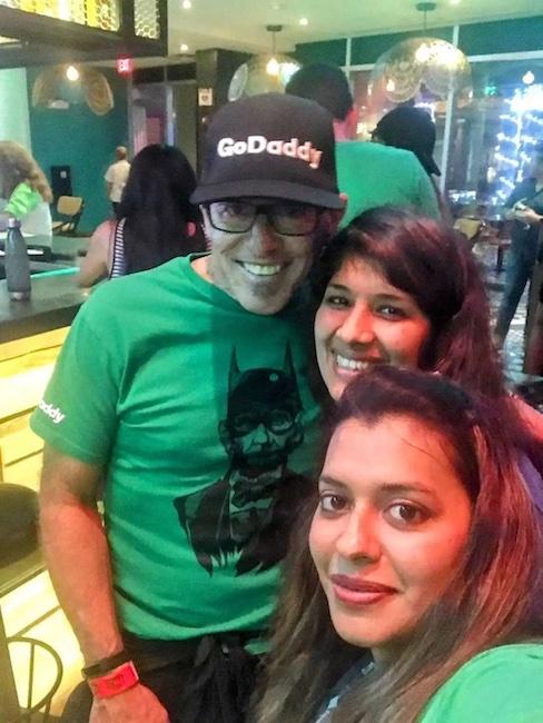 Richa Gandhi and two coworkers from GoDaddy.