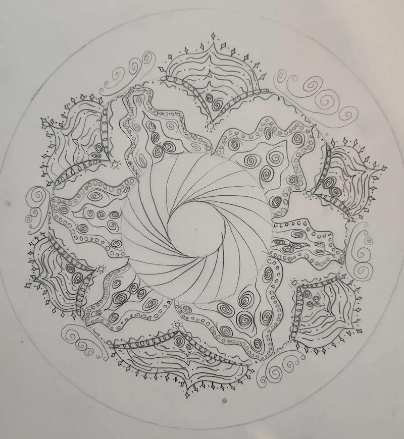 Drawing of a mandala.
