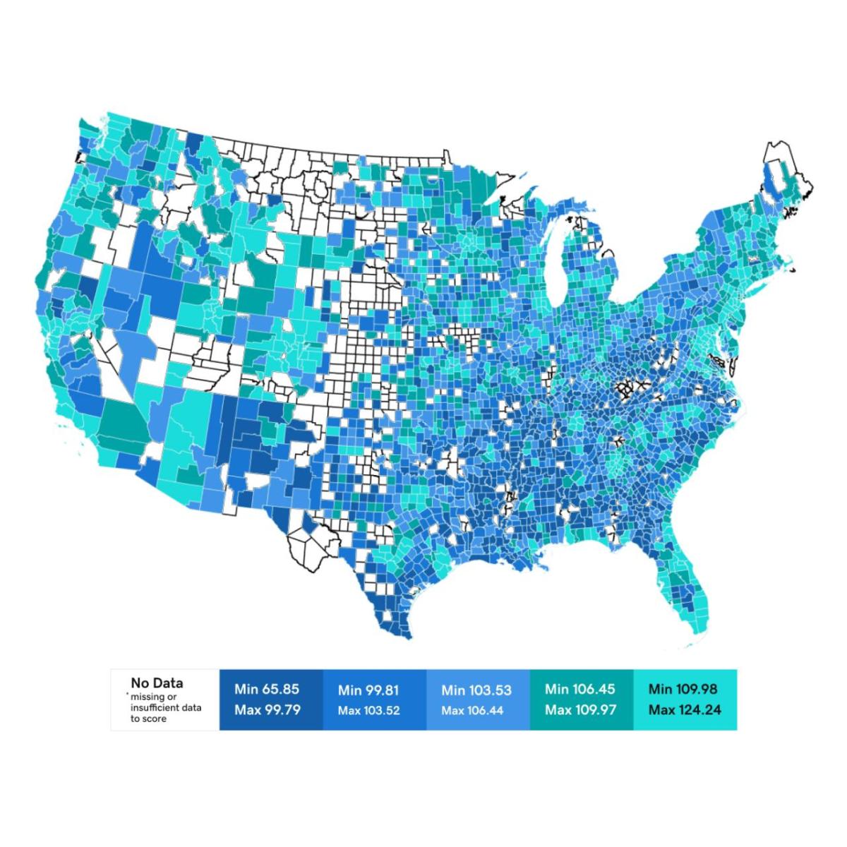 Microbusiness report map of the United States
