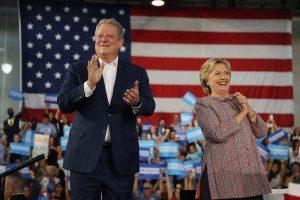 Gore campaigning with Hillary Clinton in Miami on October 11, 2016. Joe Raedle / Getty Images - New Republic