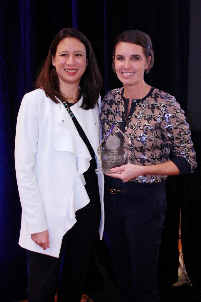 Grace Huang presents Heather Pullen 2017 Cox Automotive Community Impact Award.