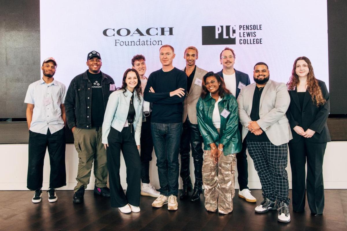 Pensole Lewis students with Coach Creative Director Stuart Vevers Tapestry HQ