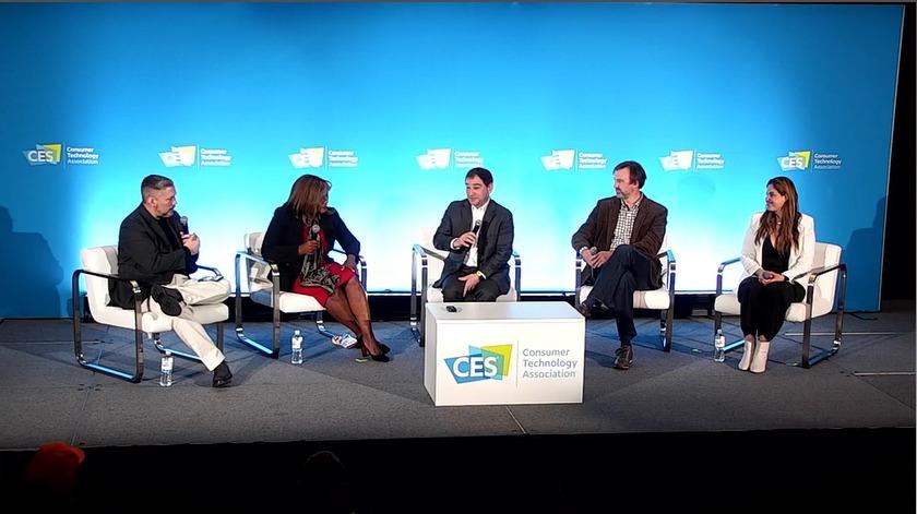Panel shown on the CES floor discussing insights into the industry.