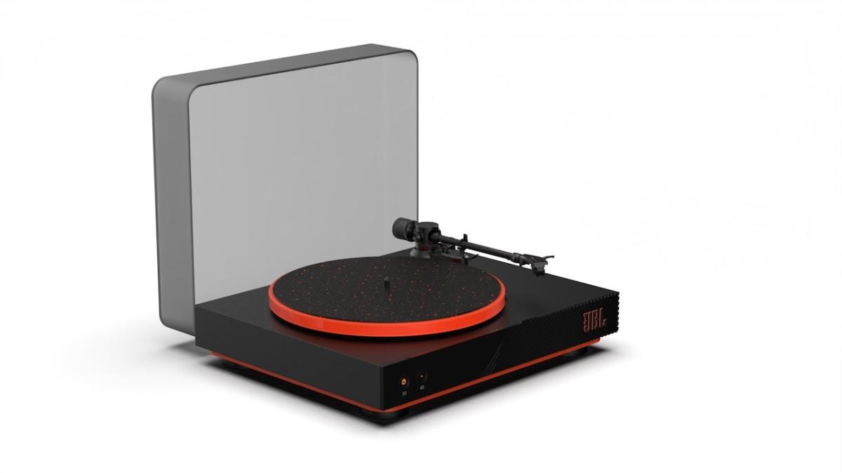 JBL turntable shown.