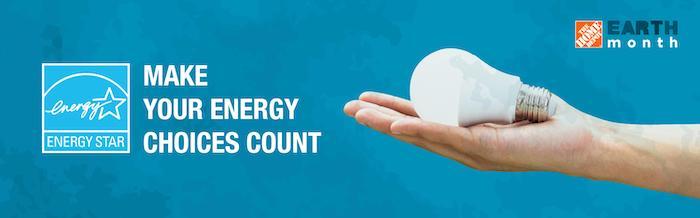 ENERGY STAR: Make your Energy choices count. Outstretched hand holding a lightbulb.