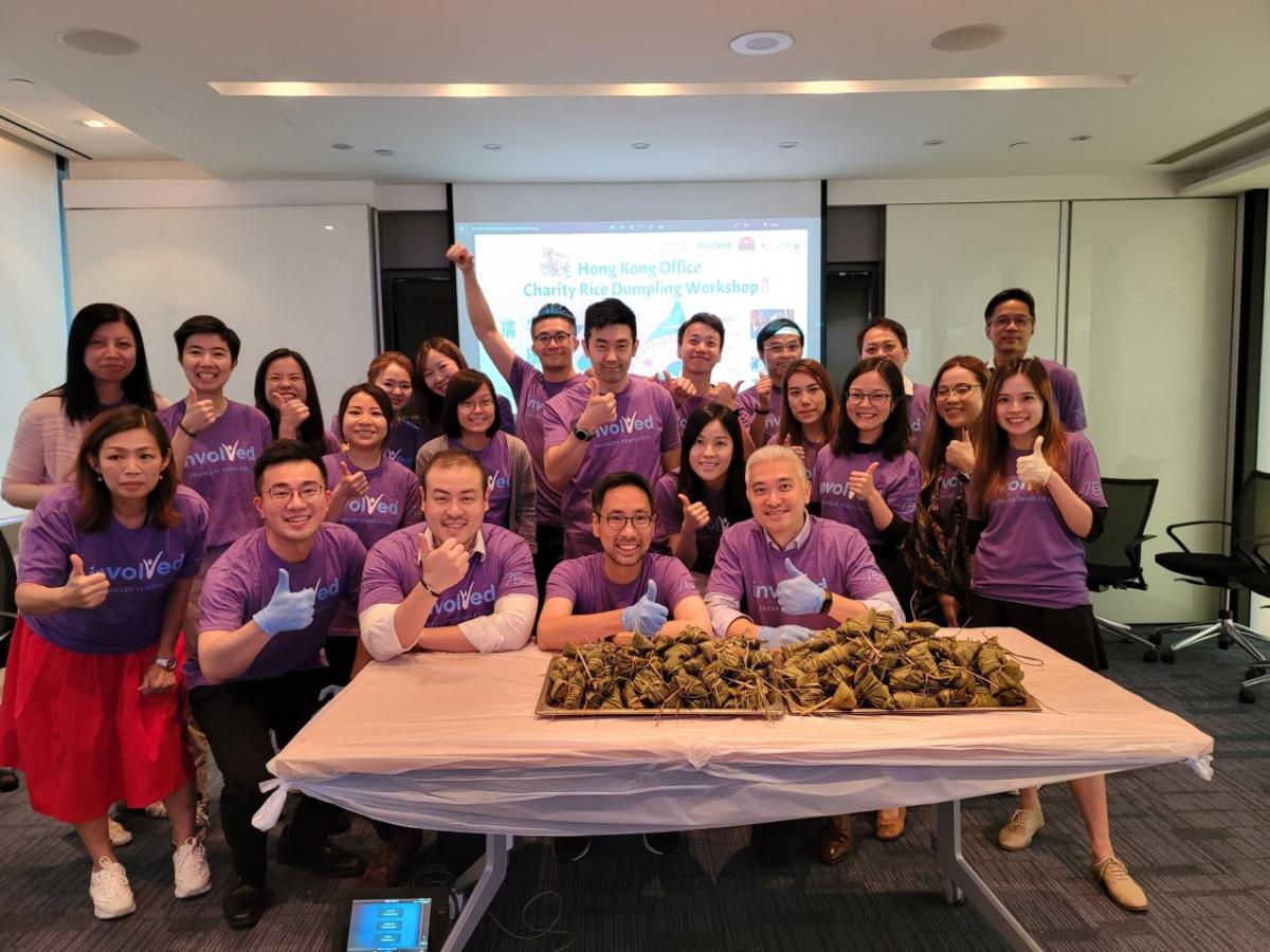 Group of Hong Kong volunteers at a table