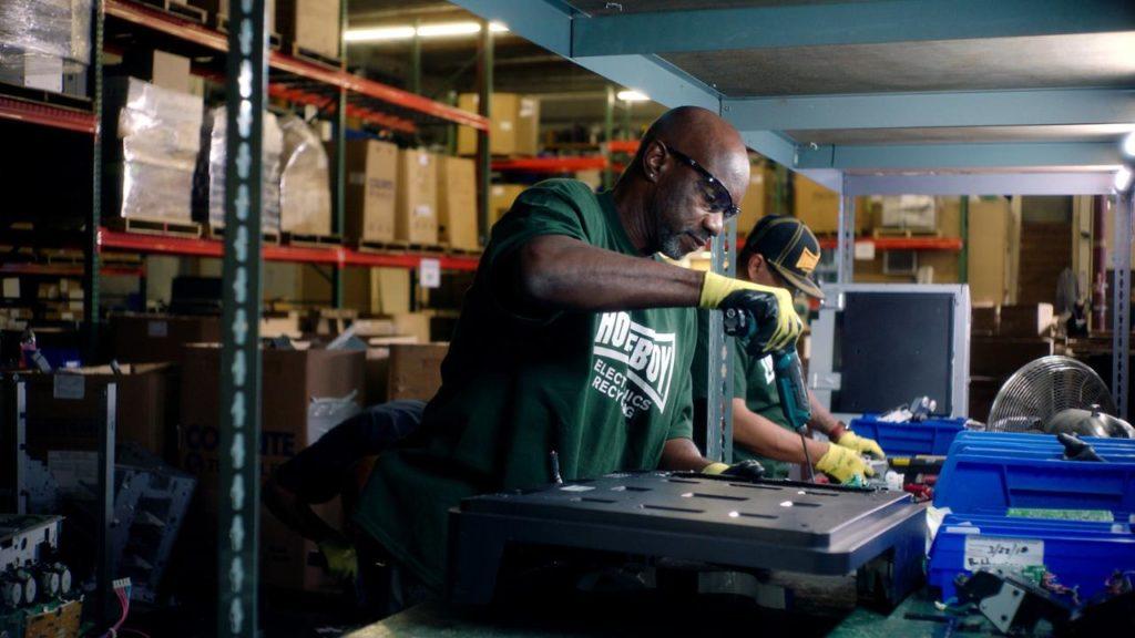 Photo: HP partnered with Homeboy Recycling on a closed-loop recycling process. Credit: HP