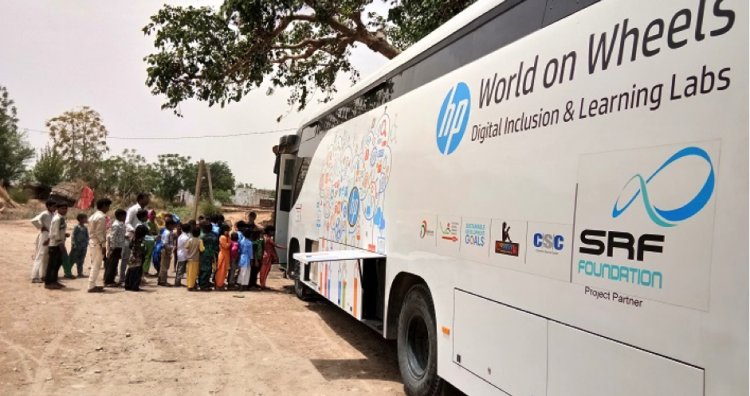 HP World on Wheels brings digital learning to children and adults living in rural and underserved communities in India.