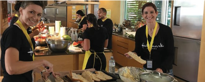 Volunteers from Hallmark Canada prepared meals to feed 130 members of different families staying at the Ronald McDonald House in Toronto.