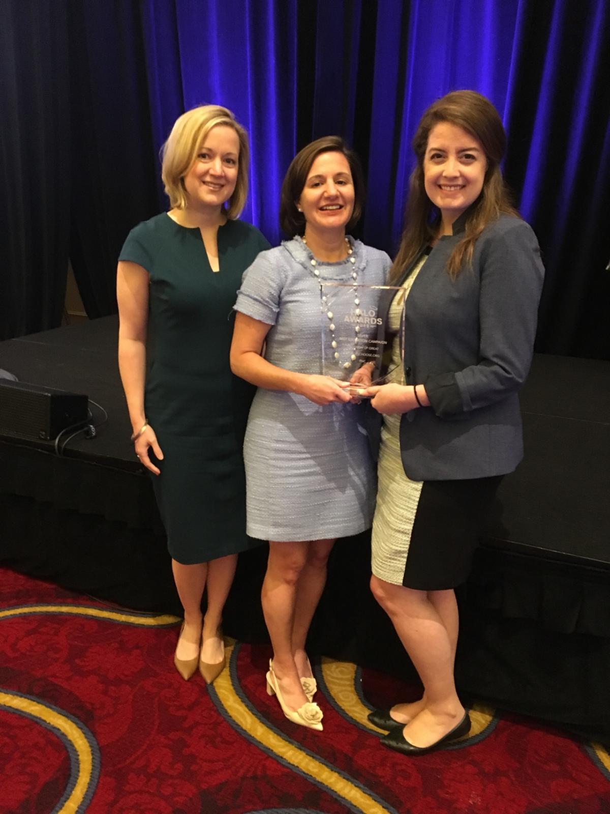 Left to right: Jeanine Fahnestock, Deputy Executive Director, PNC Grow Up Great; Sally McCrady, President and Chair, PNC Foundation; Rianne Roberts, Partnerships Manager, DonorsChoose.org