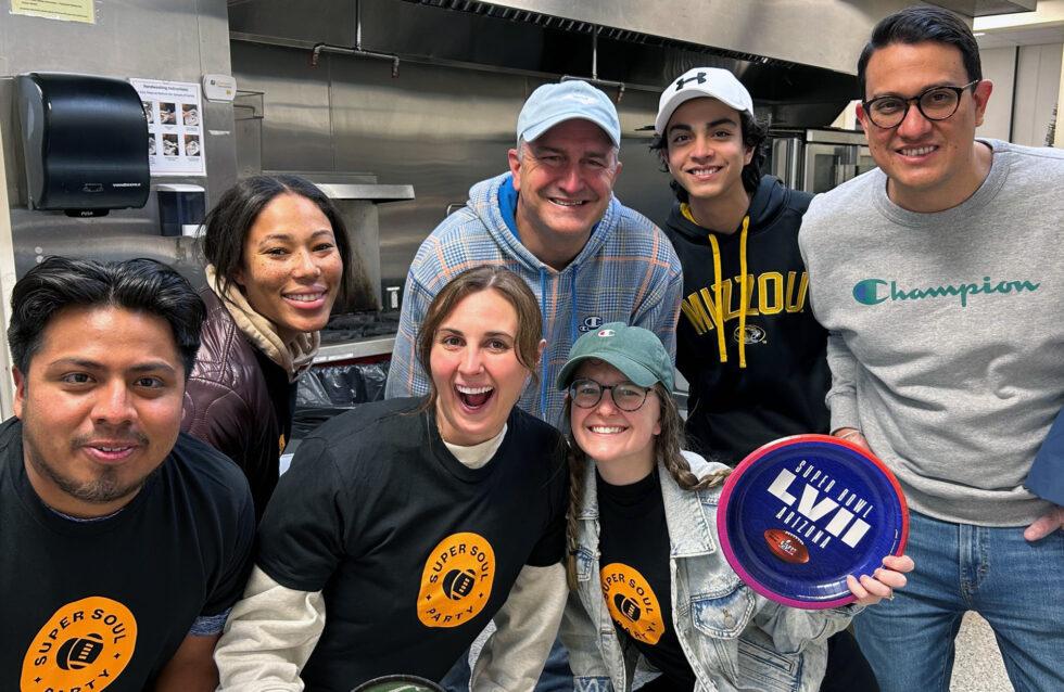 Chris Fox, HBI chief sustainability officer, and HBI associates volunteer at a Super Soul Party with Samaritan Ministries in Winston-Salem, N.C.