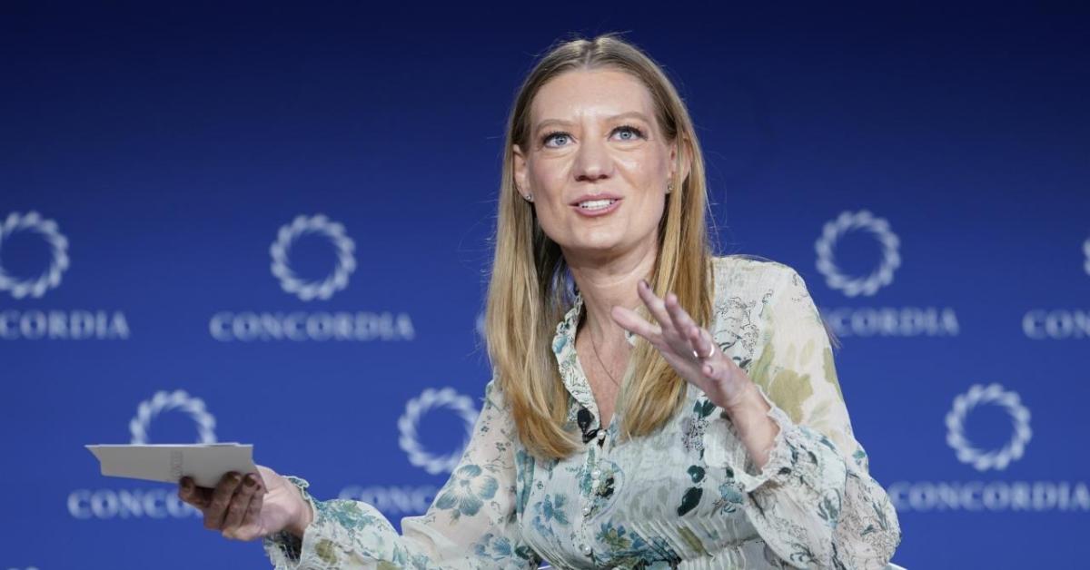 Executive Director, Hanne LeCount on stage at the 2025 Concordia Annual Summit in New York City, NY