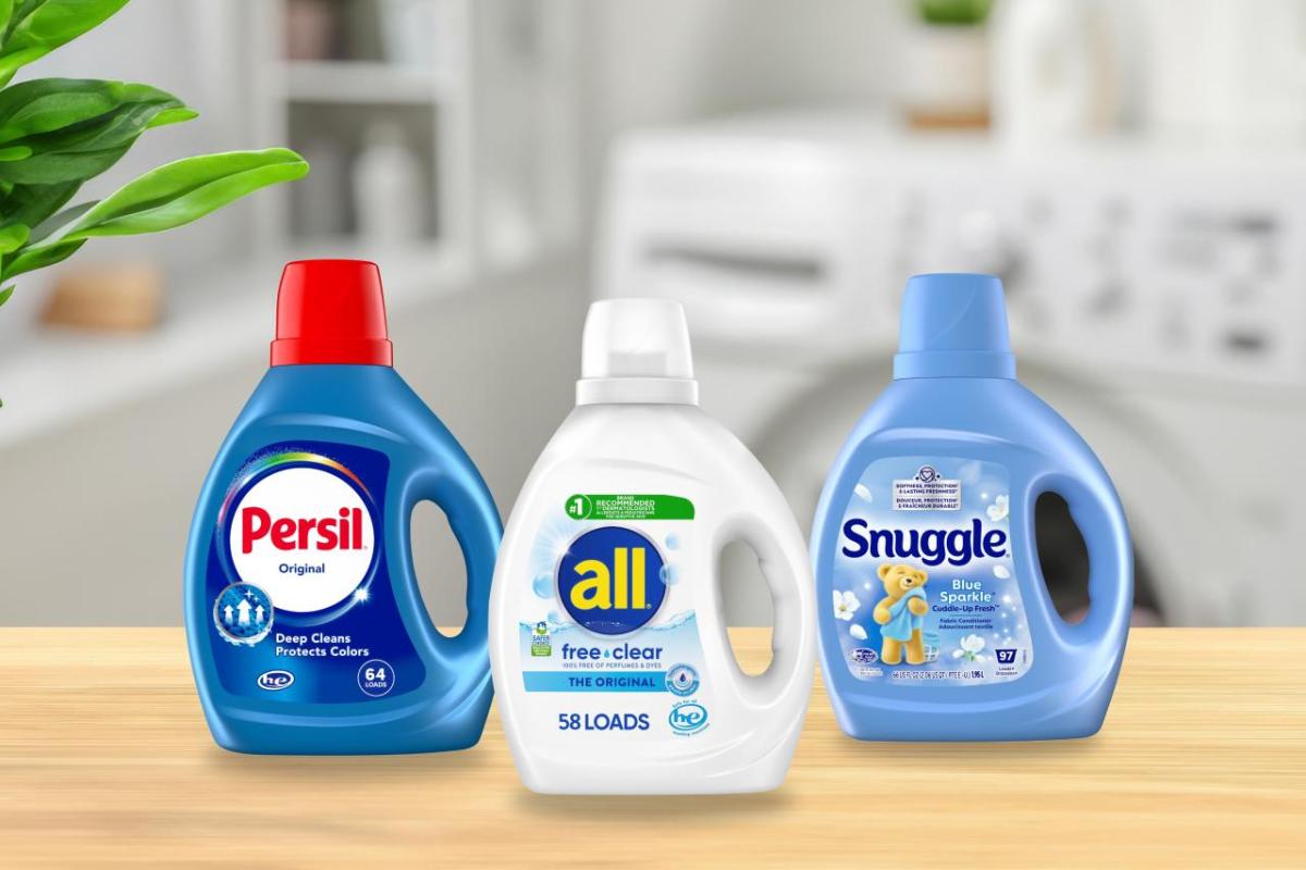persil, all and snuggle laundry detergent