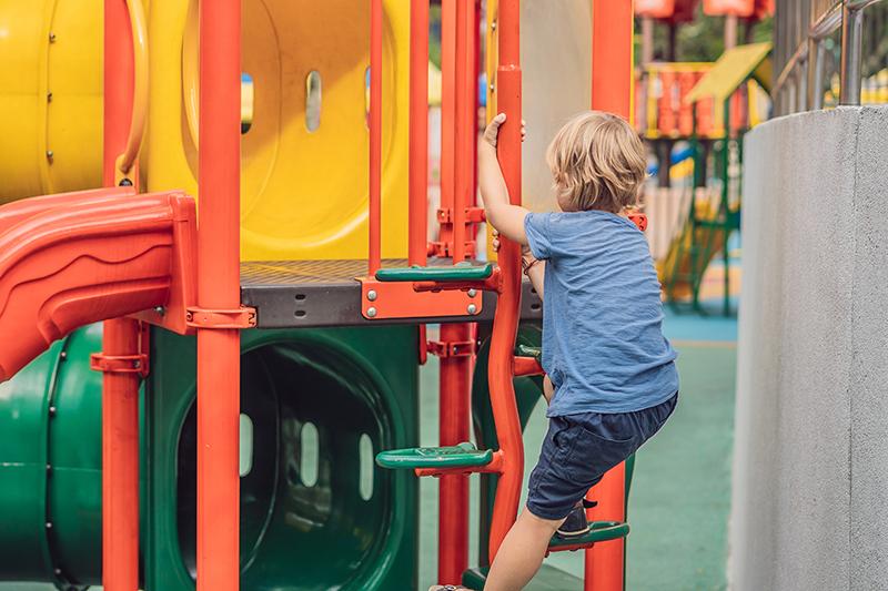 child playing on playground