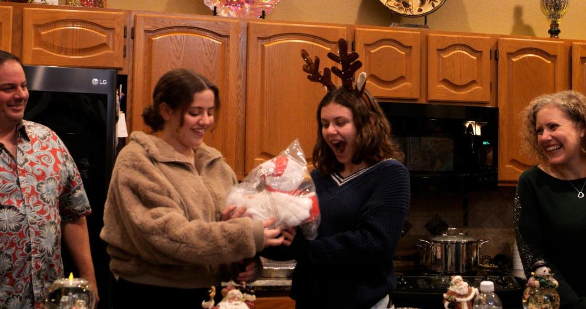 The Goodhue family shown with a Holiday Duck.