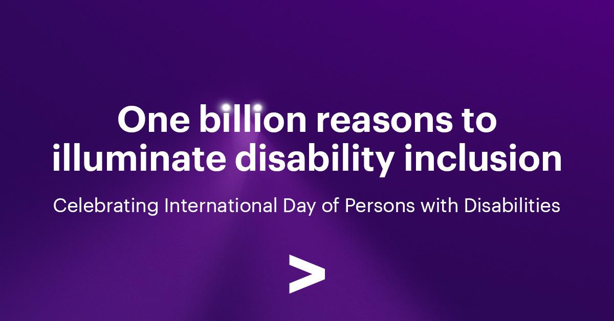 One billion reasons to illuminate disability inclusion One billion reasons to illuminate disability inclusion. Celebrating International Day of Persons with Disabilities. The text is on a dark purple gradient background.