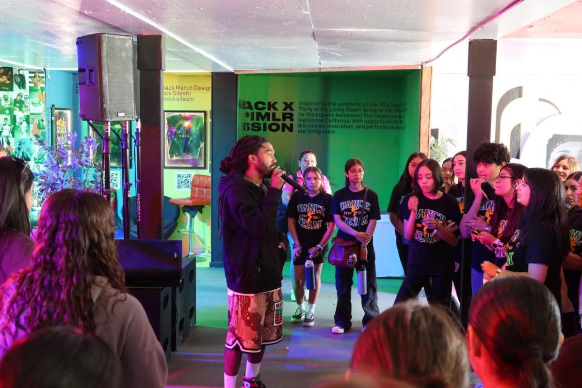 Students had a chance to listen to a fireside chat with THURZ, an LA-based artist and creator of the popular Coachella activation Party In My Living Room™.
