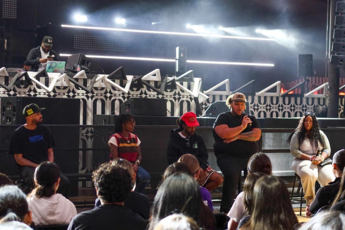 Students participated in a panel discussion with Goldenvoice staff where they learned what it takes to produce the world-renowned festival.