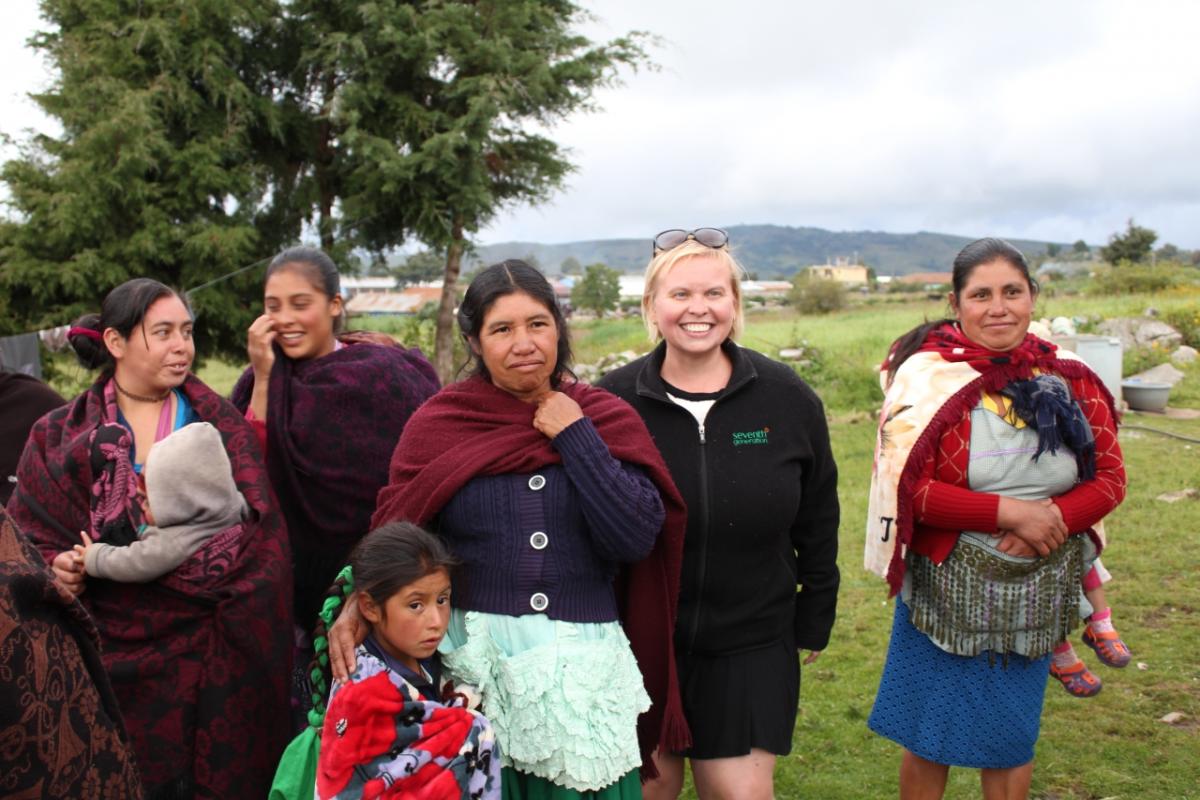 Gayle Grindley with microcredit clients in Guatemala, Central America