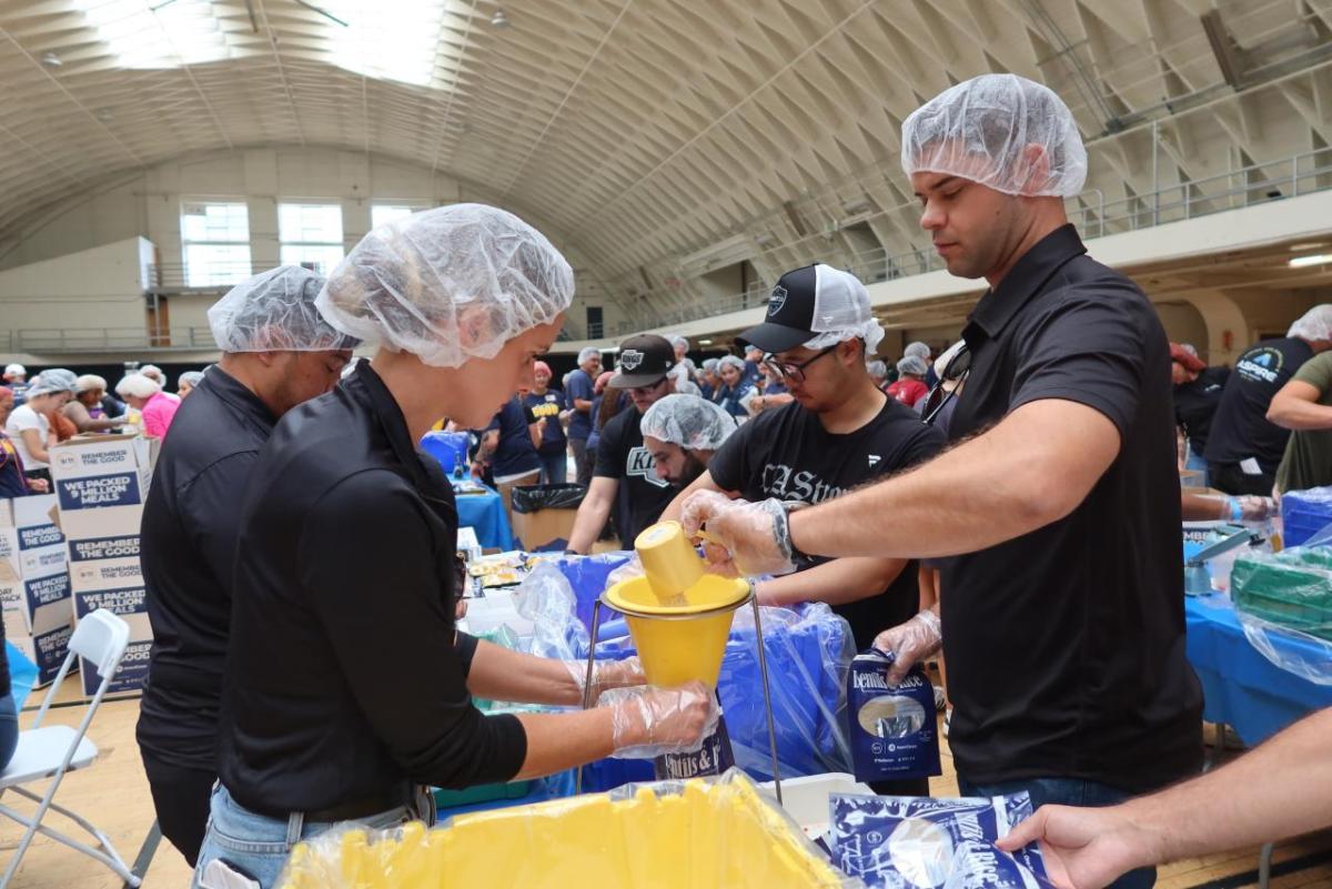 Volunteers helped pack non-perishable meals for LA Regional Food Bank to distribute to individuals and families at risk of hunger in Los Angeles.
