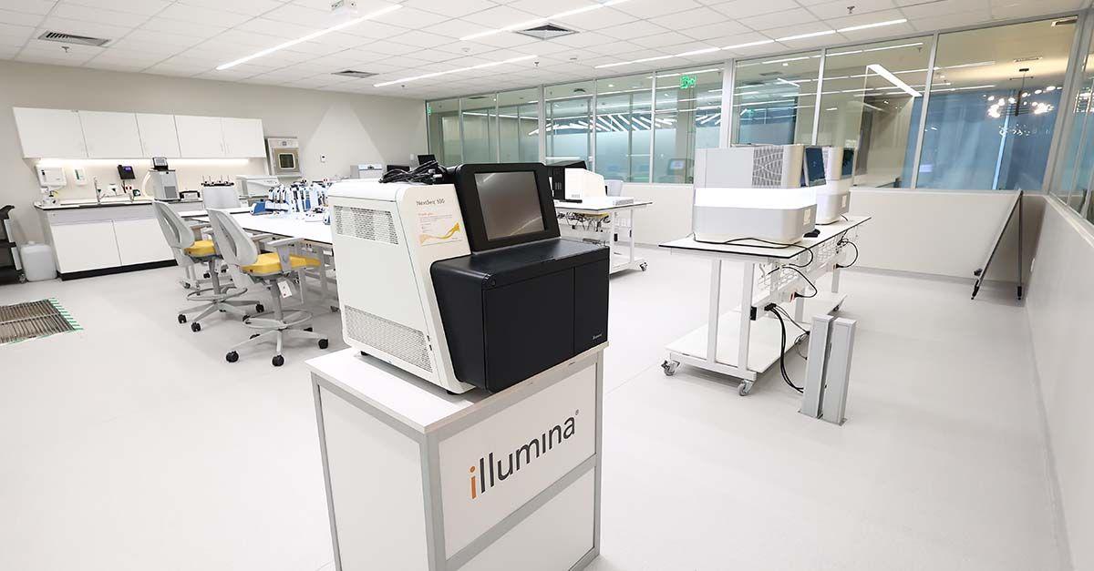 New Illumina 11,000 square foot lab space in Sao Paolo, Brazil. Illumina sequencing machine shown.