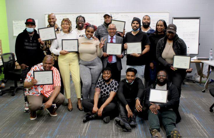 GRID interns shown with certificates.